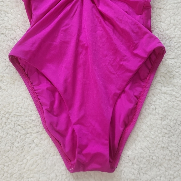 New!Trina Turk Bijuo Solids Plunge One Piece Swimsuit - Picture 6 of 13